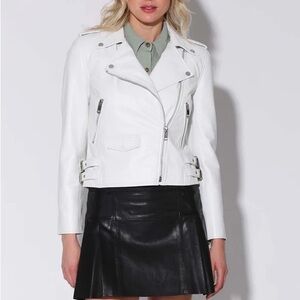 NWT Walter Baker Liz Leather Jacket - Bright White